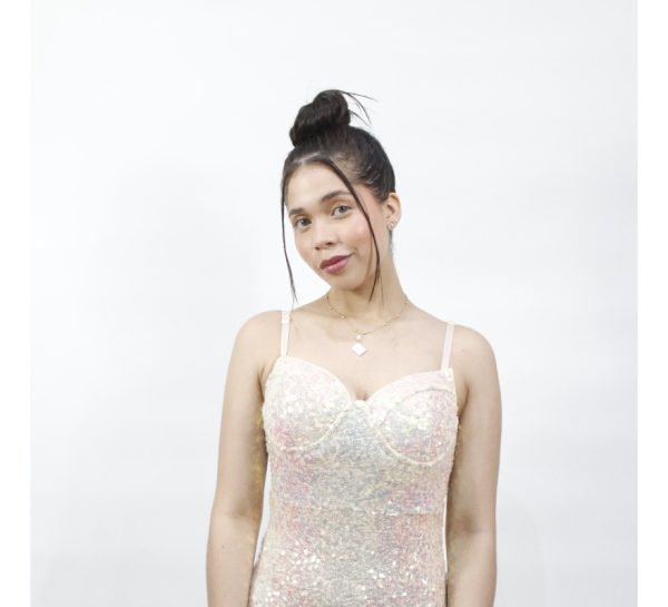 Vestido Americano Marca Haute Monde Sin Mangas C Lentejuelas - Imagen 3
