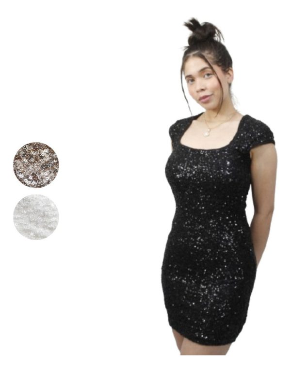 Vestido Americano Marca Iris  Sin Mangas Con Lentejuelas