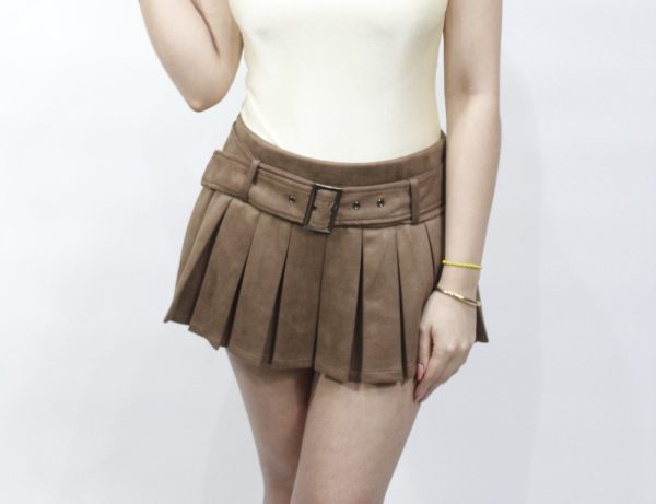 Falda  Americana Marca Haute Monde Flisada Con Sinturon - Imagen 3