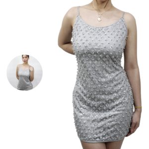 Vestido Americano Marca Haute Monde Sin Mangas C Perlas