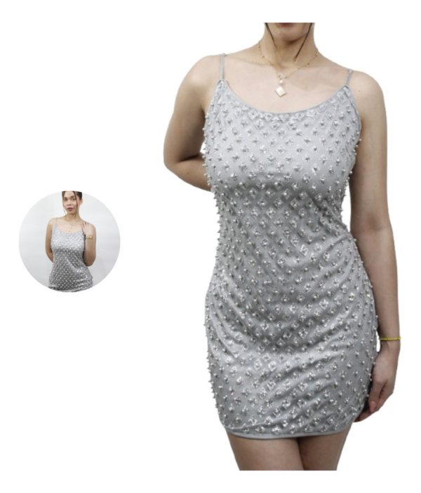 Vestido Americano Marca Haute Monde Sin Mangas C Perlas