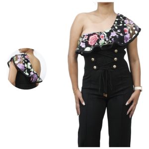 Enterizo Americano Con Transparencia Y Detalle De Flor