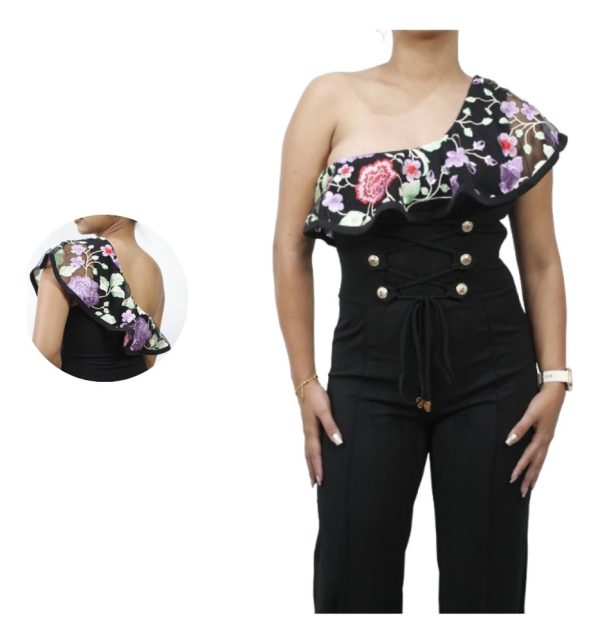 Enterizo Americano Con Transparencia Y Detalle De Flor