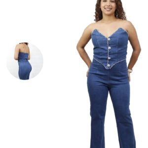 Enterizo Importado Marca Fashion House Jeans  Con Brillante