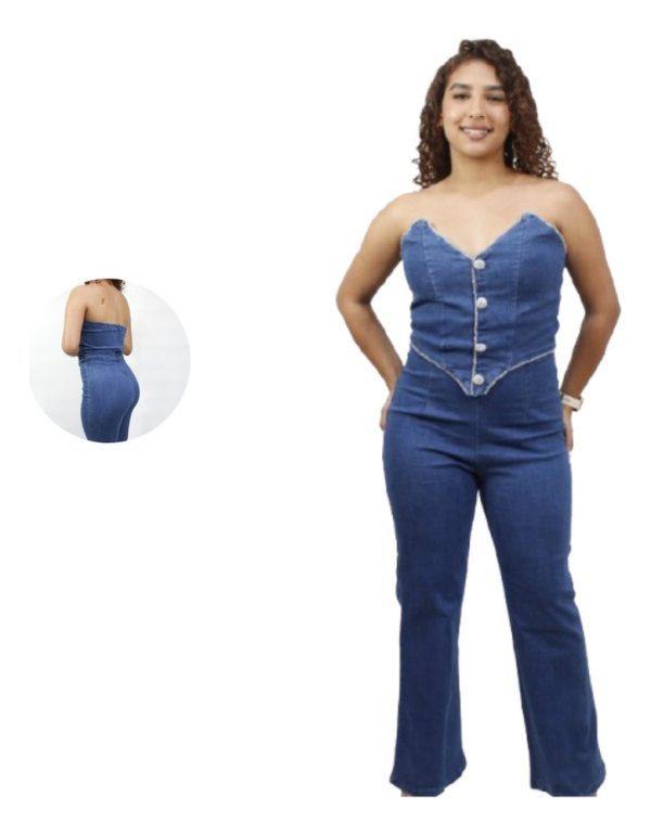 Enterizo Importado Marca Fashion House Jeans  Con Brillante
