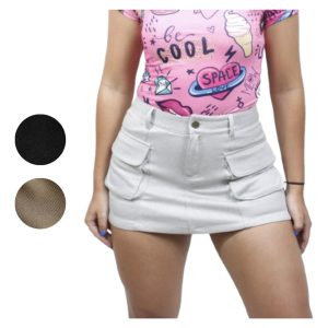 Short Americano  Tipo Falda Marca Salvaje Tipo Cargo