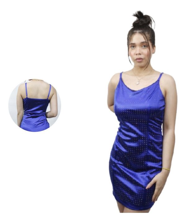 Vestido Americano Marca Iris Sin Mangas Con Brillantes