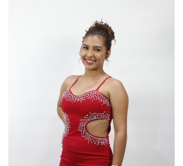 Vestido Americano Marca Love Couture Elegante Con Piedria - Imagen 5