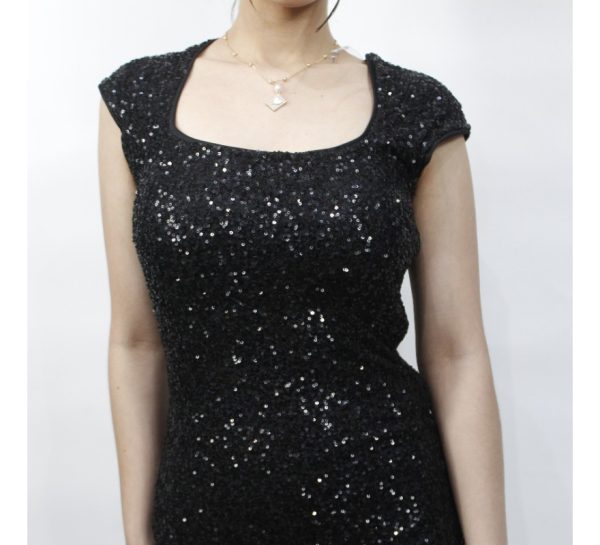 Vestido Americano Marca Iris  Sin Mangas Con Lentejuelas - Imagen 6