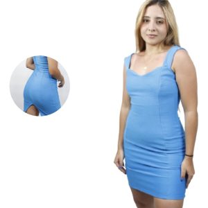 Vestido Americano Marca Iris Sin  Mangas Tela Stres